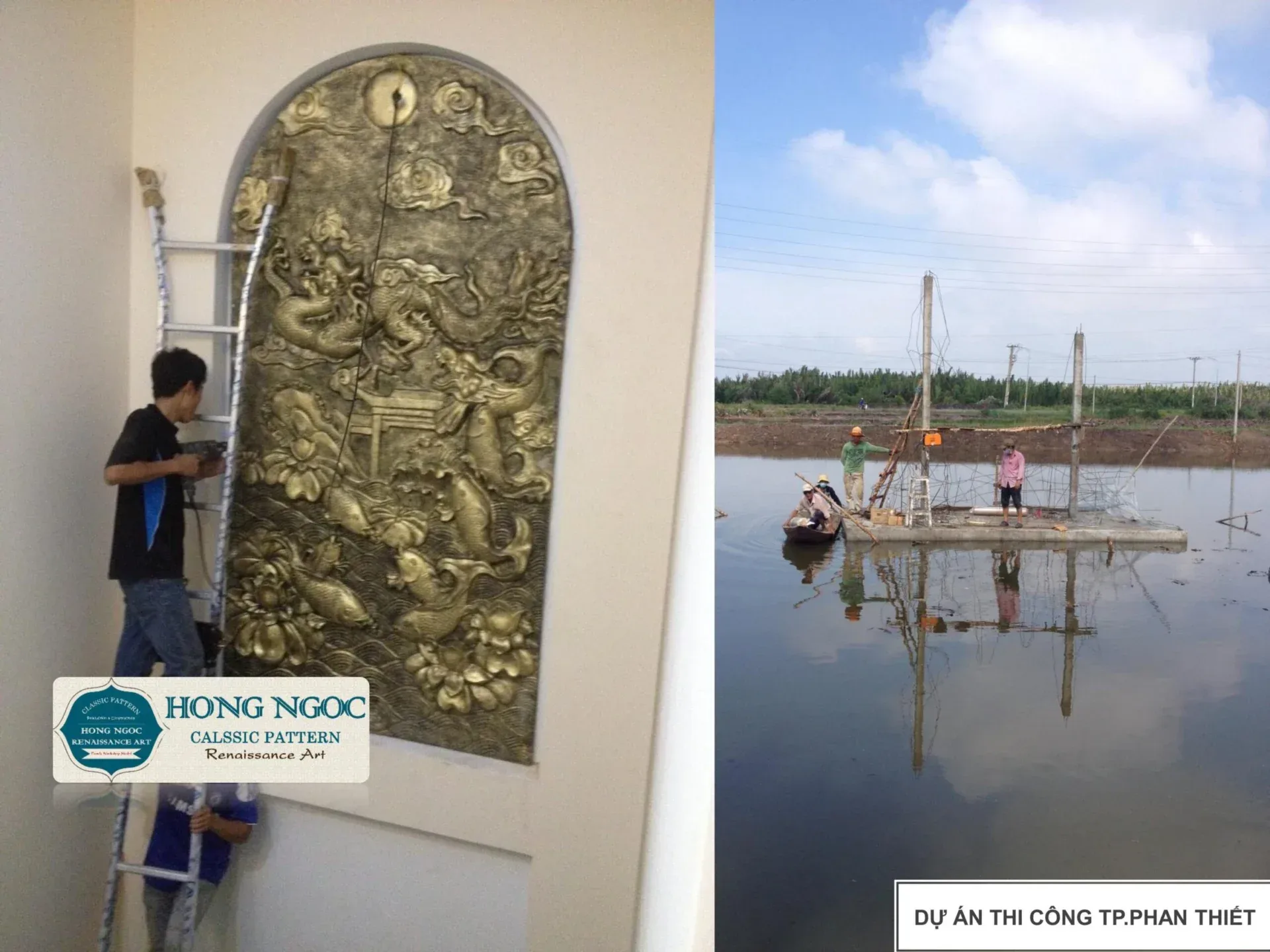 mẫu phù điêu xi măng phù hợp quán cafe vintage