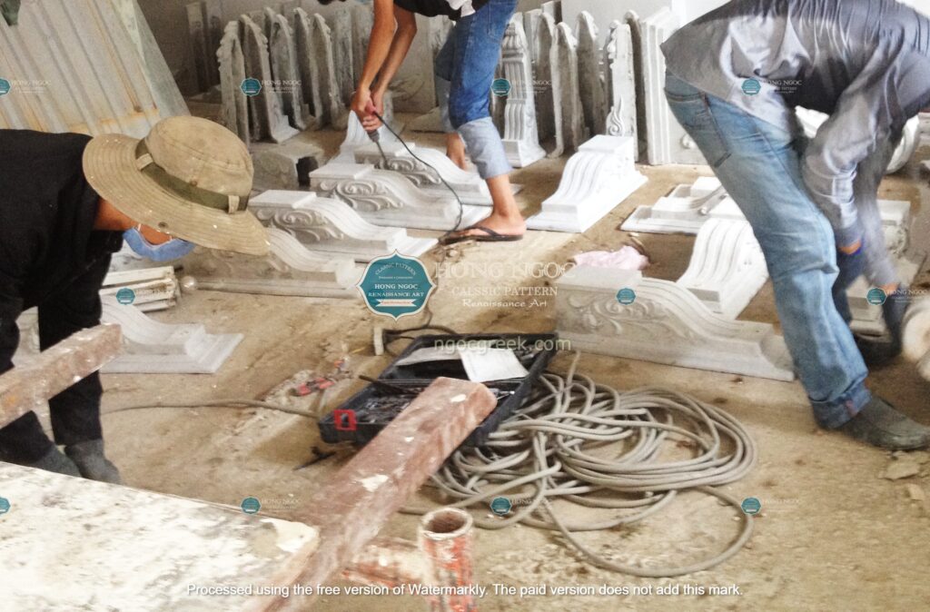 giá phù điêu xi măng phong thủy