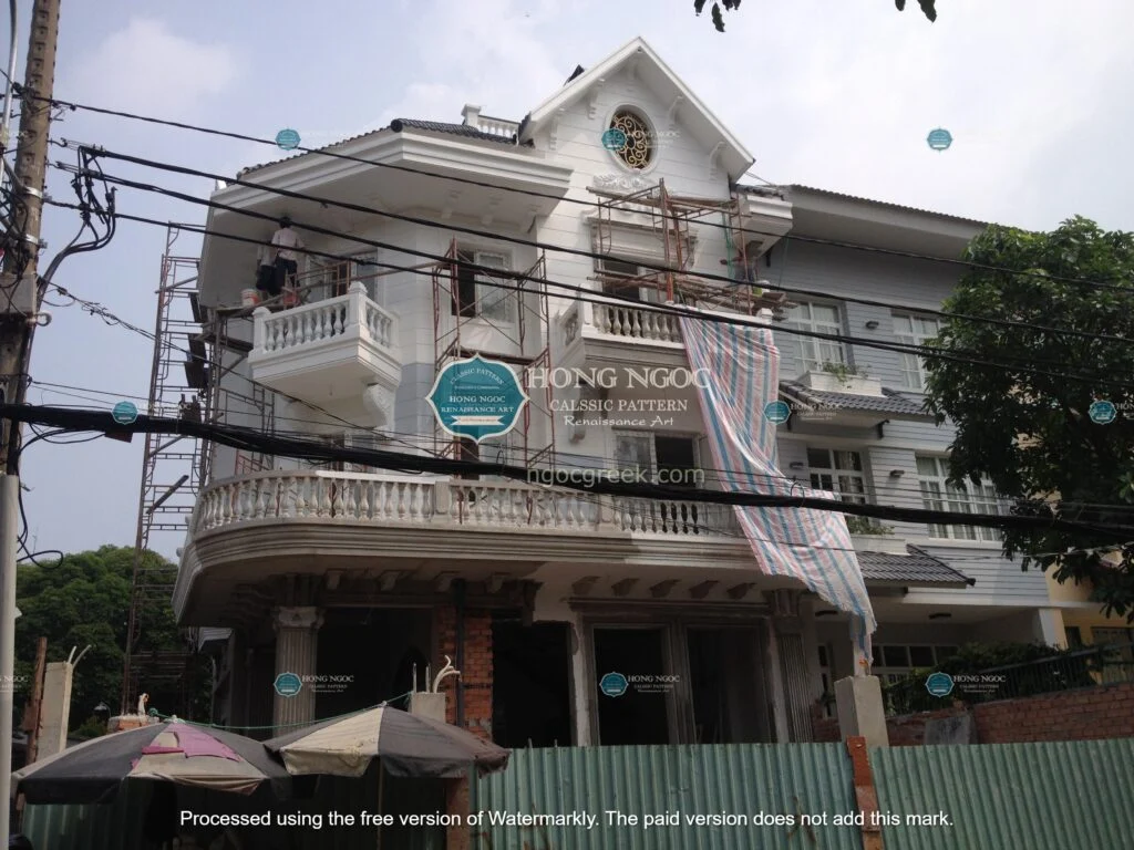 tranh phù điêu xi măng trang trí cầu thang