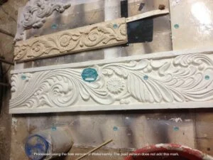 phù điêu xi măng trang trí sảnh khách sạn