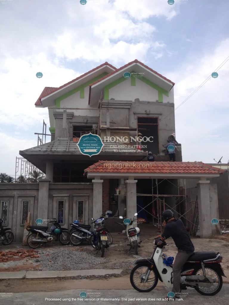 phù điêu xi măng cho nhà mái thái đẹp