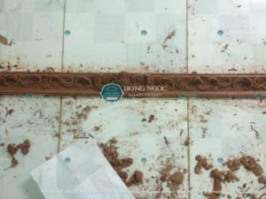 phù điêu xi măng trang trí cầu thang ngoài trời