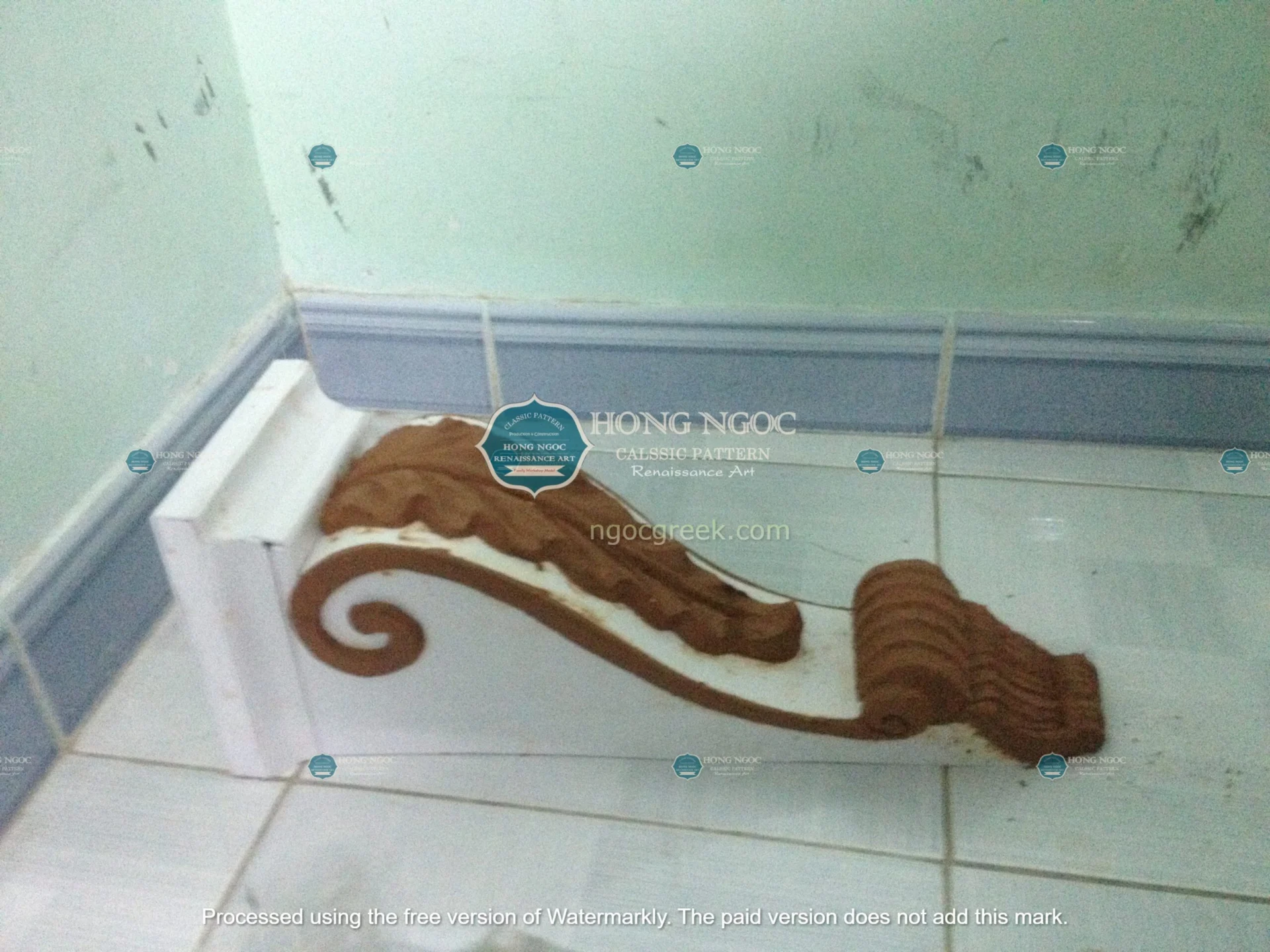 tranh đắp xi măng nổi cho quán trà sữa