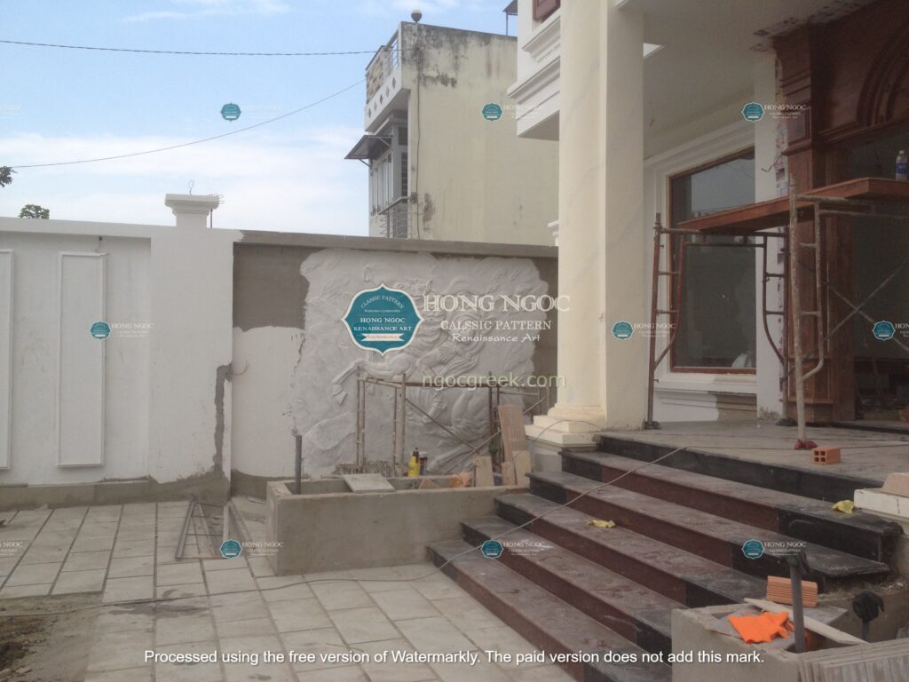 giá phù điêu trang trí sân vườn xi măng