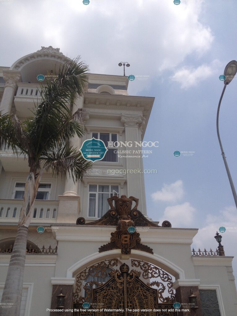 giá đắp phù điêu hoa sen bằng xi măng