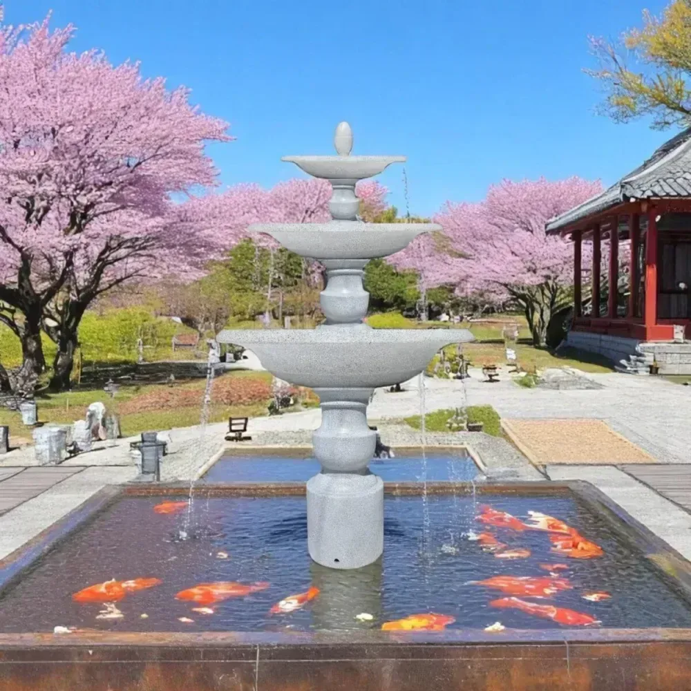 Đài nước sân vườn 3 tầng Cao 151 x D 80cm. Không có bể nước