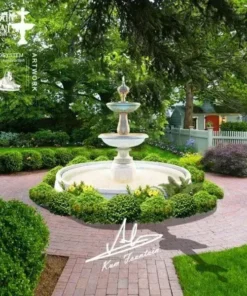 Đài nước 2 tầng sân vườn KAT2 màu trắng ngà