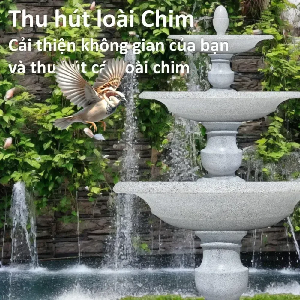 Đài phun nước 3 tầng Cao 205 x D 150 cm. Có bể nước - Ảnh 6