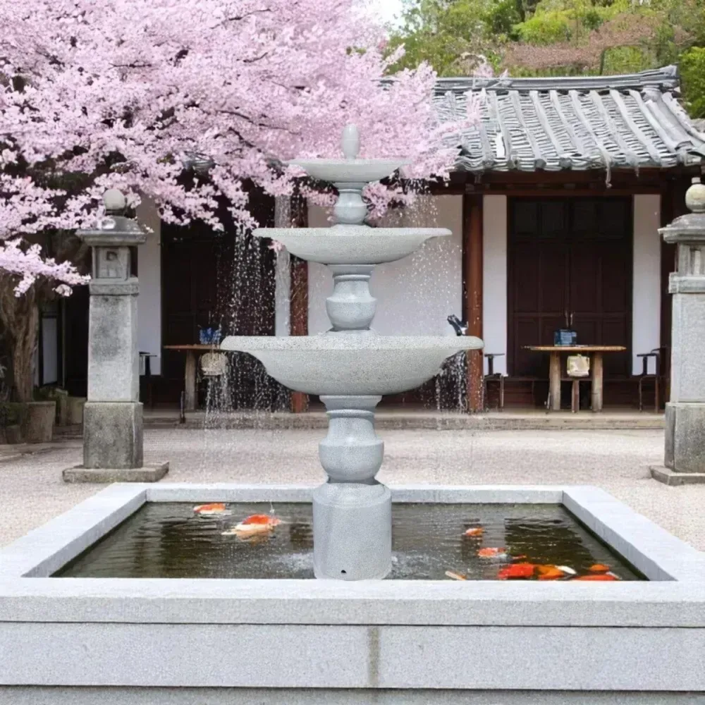 Đài phun nước 3 tầng Cao 205 x D 110 cm. Không có bể nước - Ảnh 2