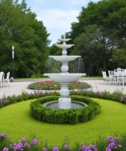 Đài nước 4 tầng trang Cao 233 x D 110 cm. Không có bể nước