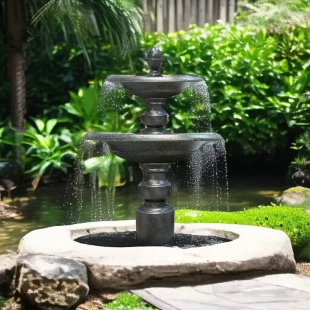 Đài Phun Nước 2 Tầng Cao 148 x D 80 cm. Không có bể nước