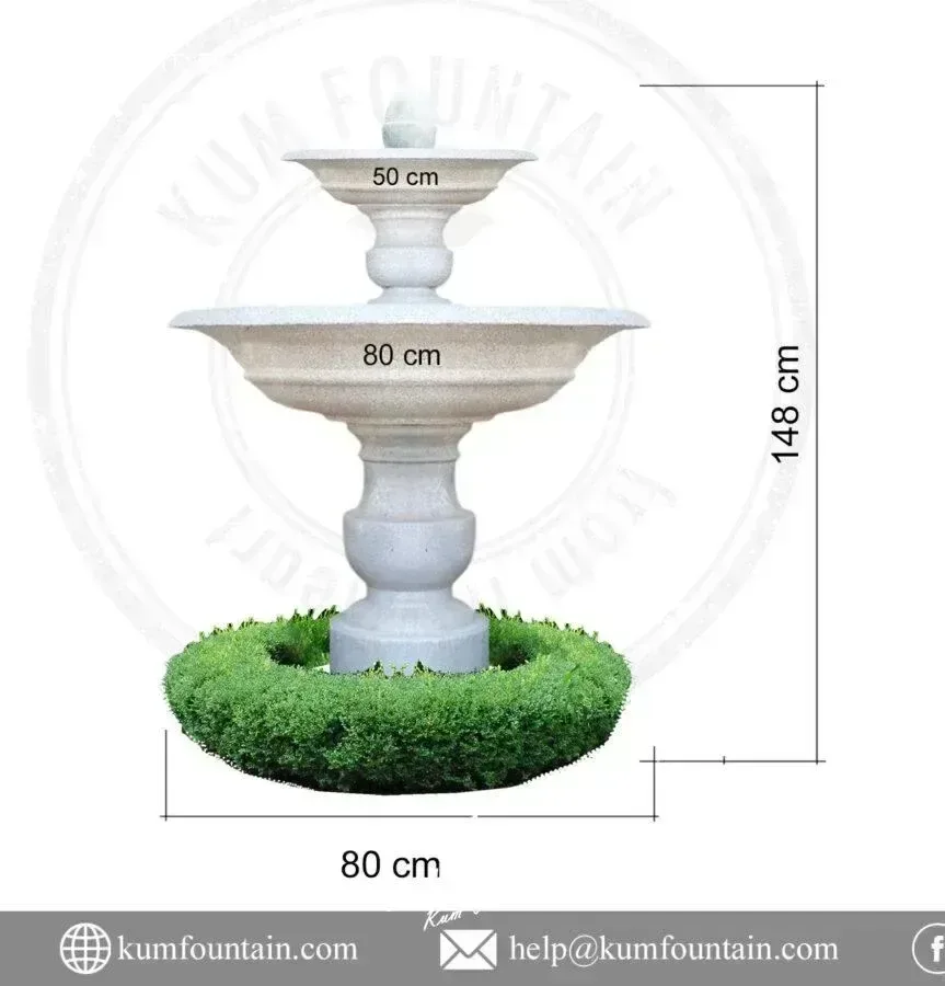 Đài Phun Nước 2 Tầng Cao 148 x D 80 cm. Không có bể nước - Ảnh 3