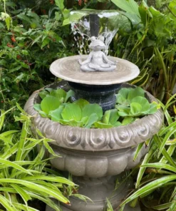 Đài phun nước chú ếch Thiền Cao 86 x D 45 cm. Kèm sẵn máy bơm