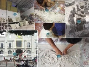 tranh đắp phù điêu xi măng