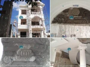 chi phí đắp hoa văn xi măng mặt tiền