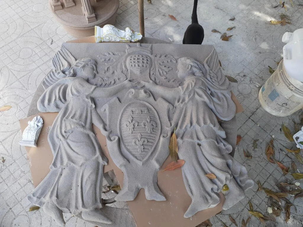 giá vật tư đắp phù điêu xi măng thủ công